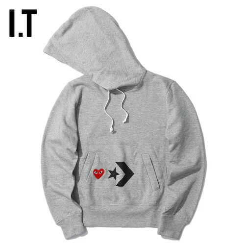 IT CDG PLAY COMME des GARÇONS川久保玲女连帽卫衣爱心刺绣印花