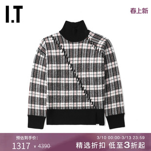 IT 3.1 Phillip Lim女装高领针织衫新款时髦复古格纹毛衣146WCJXL