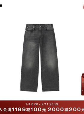 IT R13女装水洗磨白牛仔裤长裤新款时尚酷感宽松阔腿裤R13WD0XQ