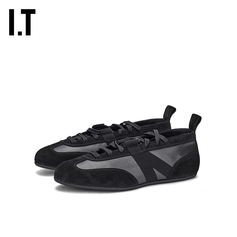 IT Ann Demeulemeester女款系带休闲鞋新款优雅质感拼接平底鞋