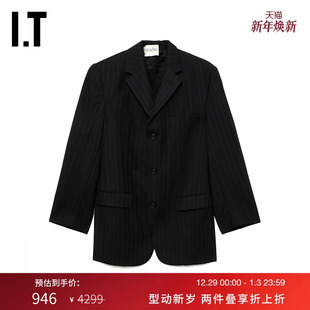 夹克新款 条纹西装 STUDIO女装 时髦干练西服外套BBS240XM HAVRE