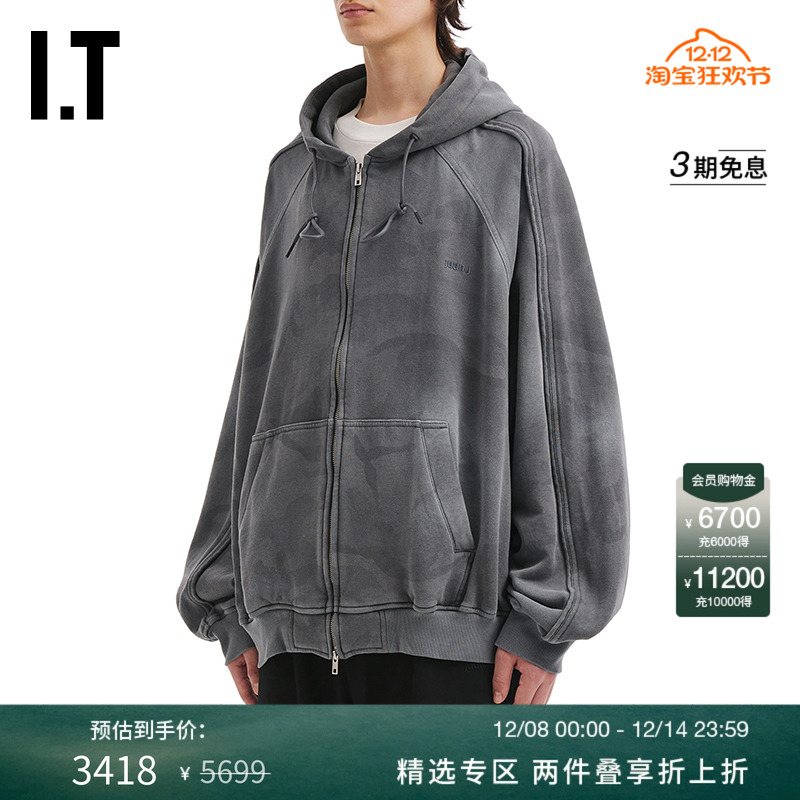 ITJUUN.J廓形连帽拉链卫衣