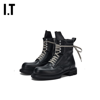 ITRickOwens中筒靴皮靴