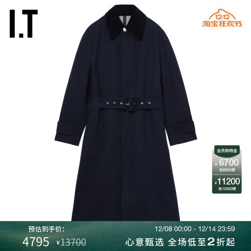 ITAMI中长款风衣大衣型男质感