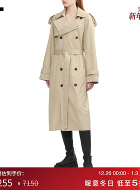 IT We11Done女装双排扣大衣新款质感通勤翻领风衣长外套001WBGXP