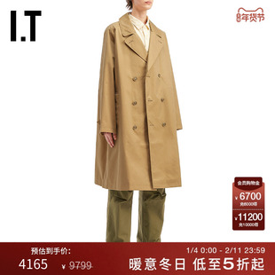 IT nanamica男装中长款翻领大衣新款复古质感双排扣风衣长外套