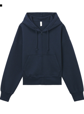 IT WITTH LOVE女装连帽拉链卫衣新款日常基础款宽松纯色外搭3001X