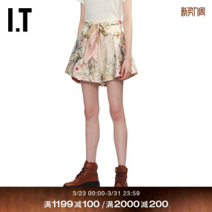 短裤 阔腿裤 新款 复古优雅花鸟图案装 子 饰花裤 ZIMMERMANN女装