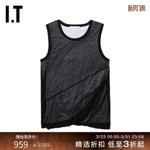 宽松圆领背心新款 LANG女装 微透叠层拼接上衣2H1514XM HELMUT