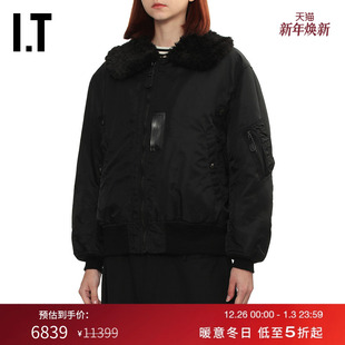 飞行员夹克新款 WOMEN女装 WATANABE 毛绒领拉链棉服外套 JUNYA