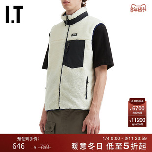 IT TAION男装两面穿立领羽绒马甲新款简约日潮双面羽绒背心外搭