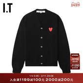 CDG GARCONS川久保玲情侣款 PLAY COMME des 基础羊毛针织开衫