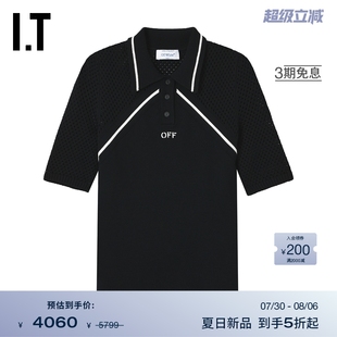 030001XO ABLOH™女装 OFF WHITE 网眼拼接polo衫 VIRGIL 新款
