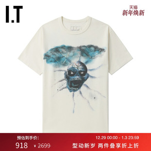 潮流暗黑图案印花半袖 T恤新款 宽松圆领短袖 10T011MO ERL男装