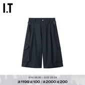 短裤 新款 帅气型男宽松工装 纯色百慕大短裤 阔腿裤 裤 NULLUS男装