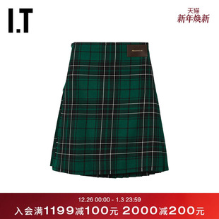 复古时尚 格纹褶裥半身裙新款 Anderson男装 格子A字裙019781M