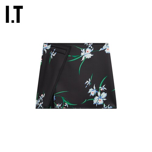 IT N°21女装半身裙新品时髦性感花卉印花开叉短裙一步裙92472AI