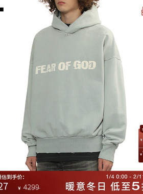 IT FEAR OF GOD男装连帽卫衣新款复古街潮标语装饰连帽衫12115BMP