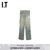 阔腿裤 Yasuhiro女装 牛仔裤 新款 072INX 拼接拼色宽松长裤 Mihara