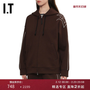 IT BAPY女装连帽拉链夹克新款青春活力宽松休闲卫衣外套HJ3213AP