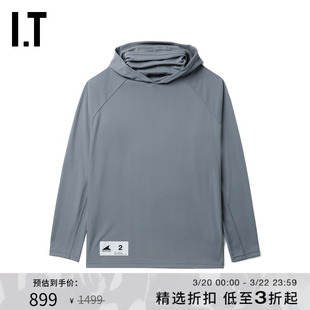 IT DESCENDANT男装连帽长袖T恤新款运动风尚合身高领上衣SCSM22MM
