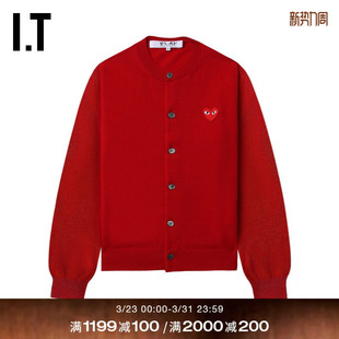 COMME PLAY des GARCONS川久保玲情侣款 合身羊毛针织开衫 CDG