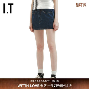 牛仔半身裙短裙新款 LOVE女装 青春甜辣包臀裙一步裙9001X WITTH