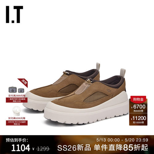 IT UGG男款低帮抽绳休闲鞋新款个性户外风一脚蹬厚底鞋995CTJMQ