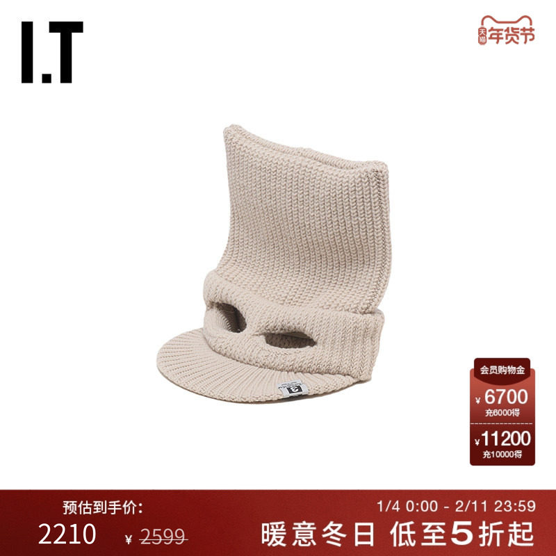 IT Mihara Yasuhiro女款平檐针织帽新款个性趣味冷帽毛线帽4002BE