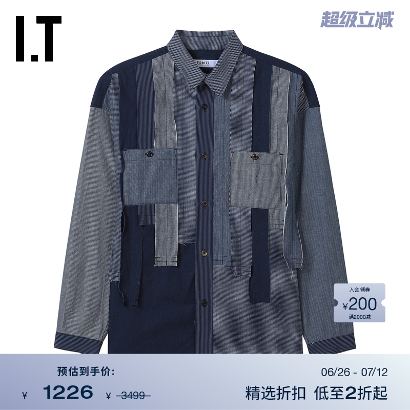 ITFDMTL长袖牛仔衬衫复古日潮