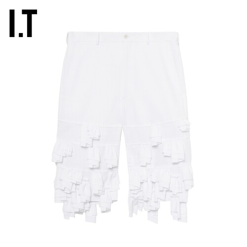 IT CDG COMME des GARCONS HOMME PLUS男装裁片缀饰短裤休闲裤
