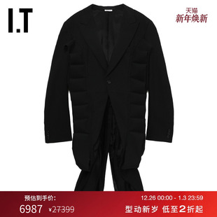 des GARCONS HOMME 褶饰开叉条纹西装 COMME PLUS男装 夹克 CDG