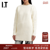 OFF WHITE™女装 中长款 圆领针织衫 纯色毛衣