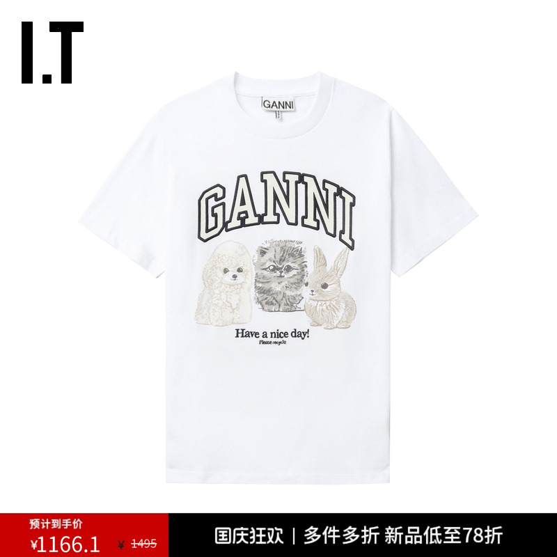 ITGANNI圆领短袖T恤时尚趣味