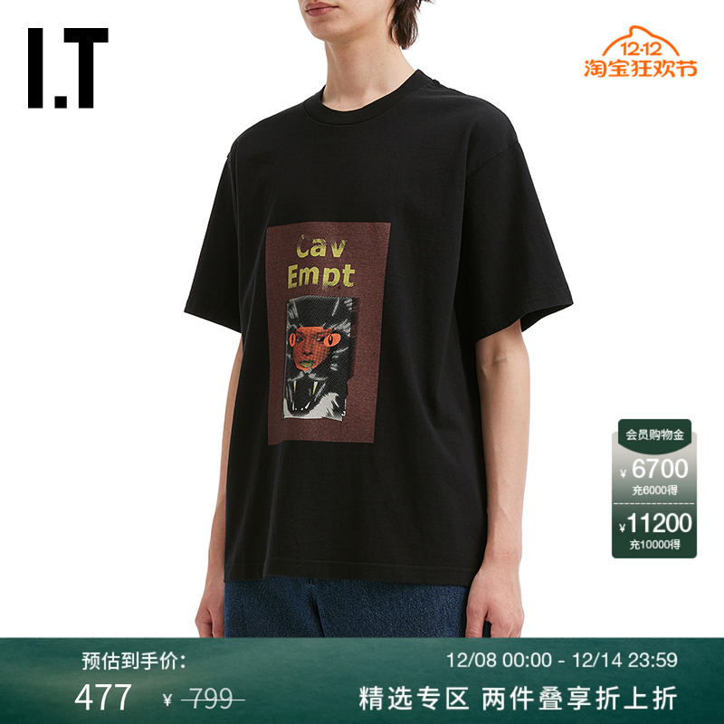 ITC.E宽松短袖T恤复古潮流