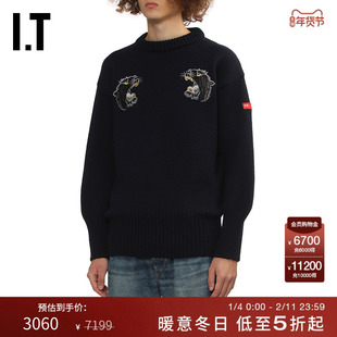 IT JUNYA WATANABE男装圆领针织衫新款动物图案刺绣毛衣WPN901MP