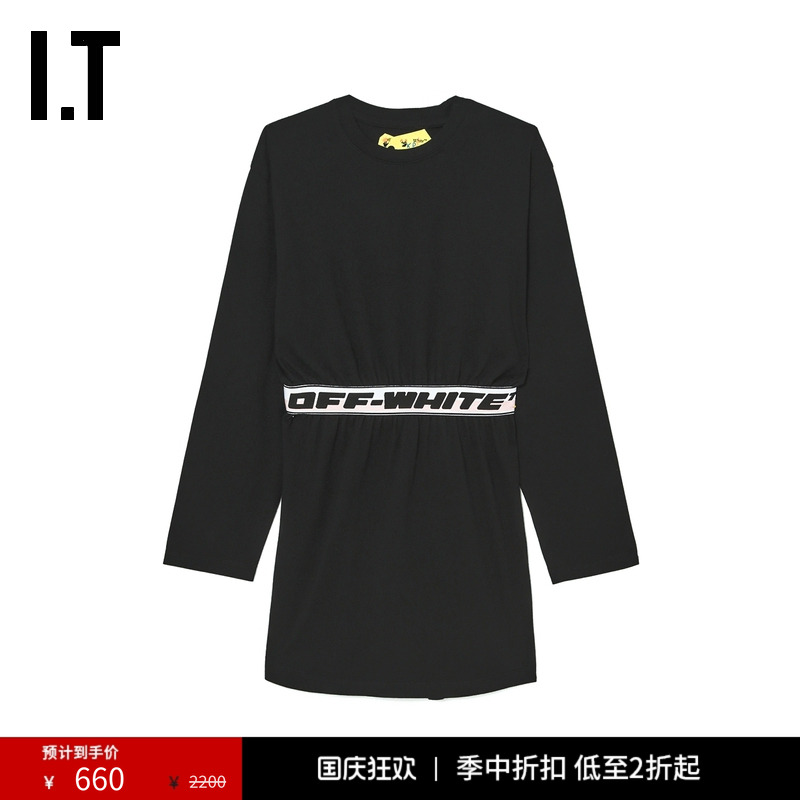 ITOFF-WHITE™长袖连衣裙T恤裙