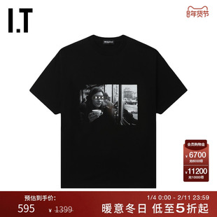 IT GOD SELECTION XXX男装宽松短袖T恤新款个性潮流照片印花半袖