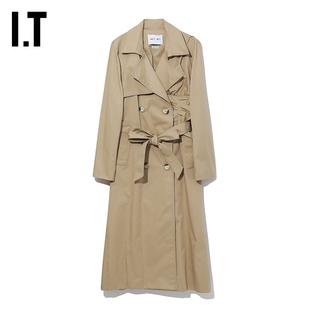 NO.1女装 翻领风衣时髦气质挖剪细节长款 大衣外套PSC212XG ACT