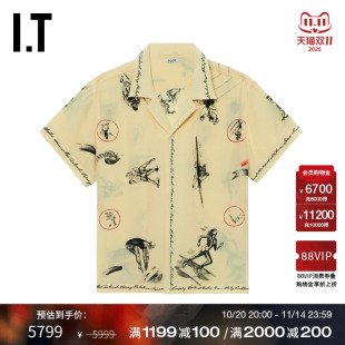 BODE男装 复古文艺风图案装 翻领短袖 新款 饰上衣5SH020MO 衬衫