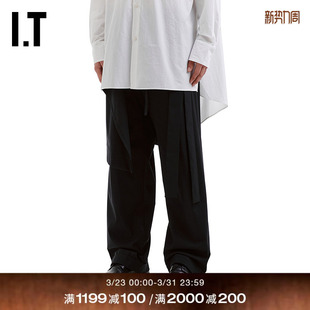 宽松西装 裤 长裤 裁片拼接叠层西裤 GREEN男装 新款 OTRS92MQ CRAIG