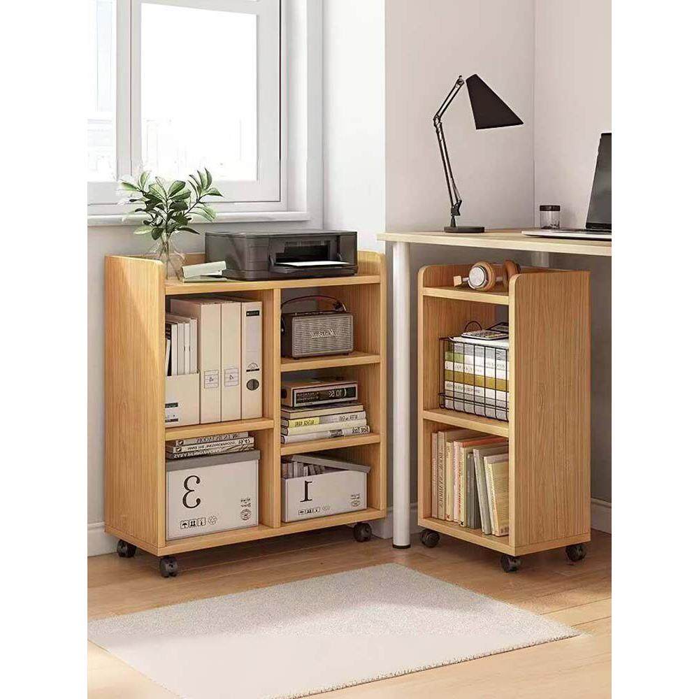 工位桌下收纳柜办公室打印机置物架书桌边可移动小书架储物文件柜