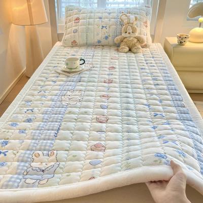 秋冬季牛奶绒床垫单人宿舍学生珊瑚绒床褥垫被90X190床盖褥子毛毯