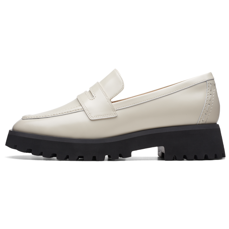 Clarks其乐Stayso Edge女鞋秋季单鞋女Old Money风方头厚底乐福鞋