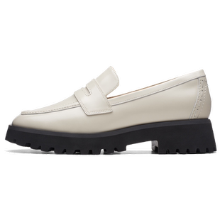 Clarks其乐Stayso Edge女鞋秋季单鞋女Old Money风方头厚底乐福鞋