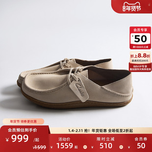 Clarks其乐Pilton Wallabee男士轻便平底舒适一脚蹬复古乐福鞋