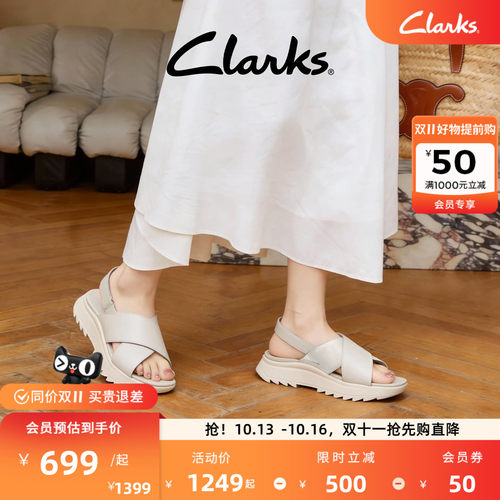 Clarks其乐女鞋厚底罗马凉鞋