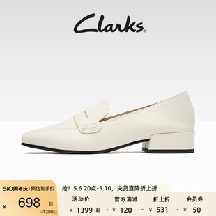 潮流复古英伦方跟乐福鞋 舒适方头单鞋 春夏时尚 Clarks其乐女鞋