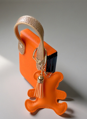 适用小米mixflip2手机壳高级橙色手提华为p50 pocket2 s可爱女三星zflip6奢华皮质w25flip防摔movaflip保护套