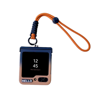 适用三星zflip6手机壳全包铰链中转轴一体防摔时尚女男zflip5折叠屏新款个性渐变色简约w25flip手提挂绳链条